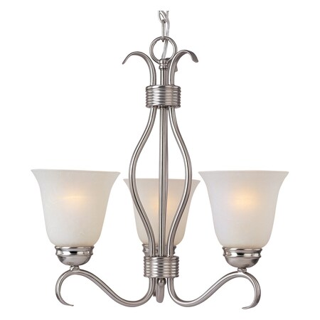 Maxim Three Light Satin Nickel Ice Glass Up Mini Chandelier 10123ICSN